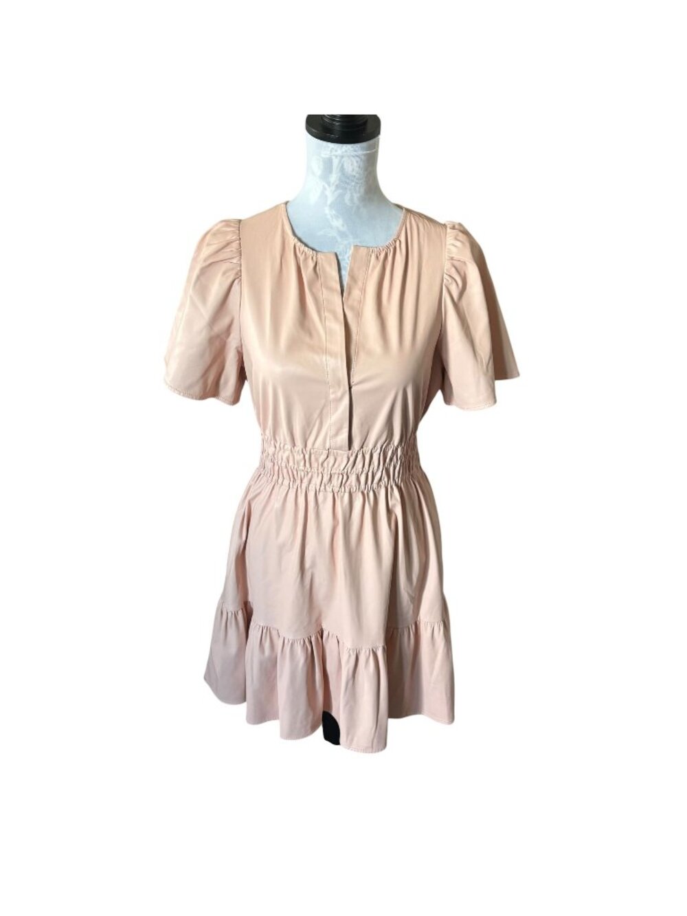 Anthropologie Somerset Vegan Leather Dress Blush Pink Womens Small